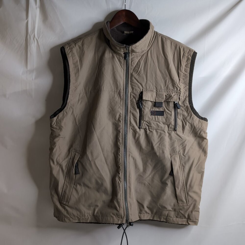 Nevada Men's Utility Fleece Lined Technical Beige Vest w/ Pockets, XL